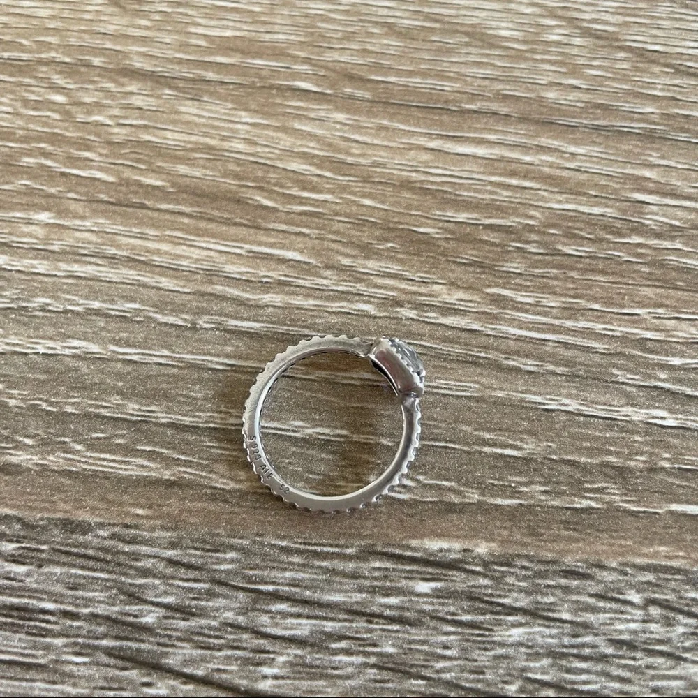 PANDORA Sparkling Halo Ring Square Cut Sterling Silver Cubic Zirconia Size 52 - Picture 4 of 7